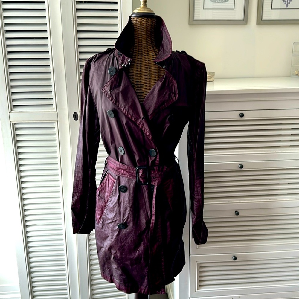Burberry Brit Burgundy Mid-length trench coat * US 4 *